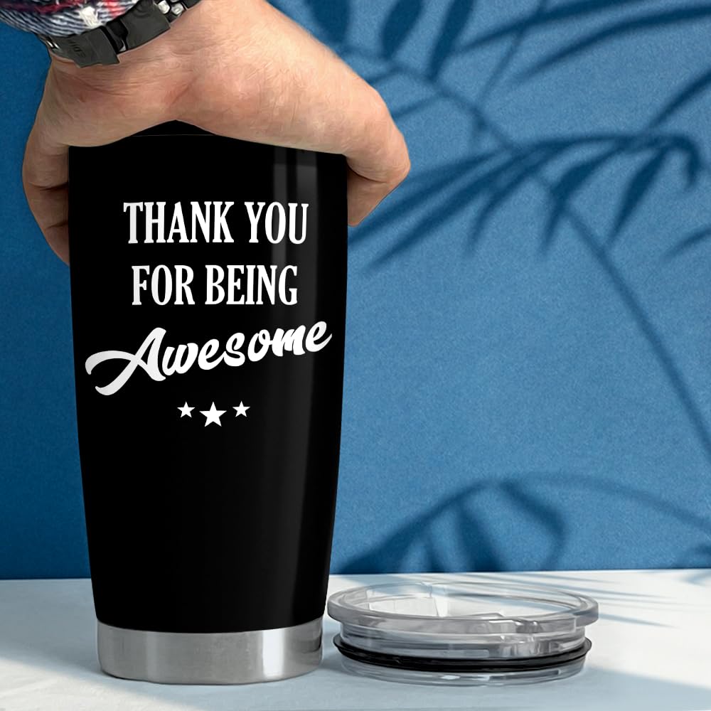 Sandjest Thank You For Being Awesome Tumbler Gift Set - Birthday, Christmas, Appreciation Inspirational Gifts For Women, Men, Co