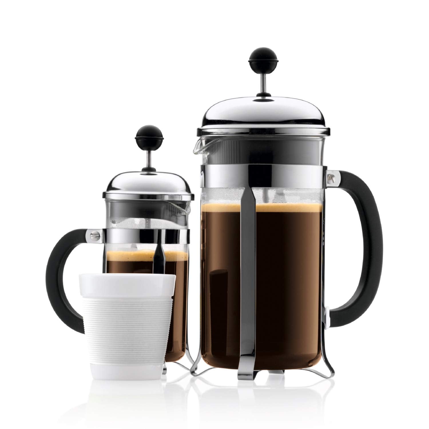 Bodum 12Oz Chambord French Press Coffee Maker, High-Heat Borosilicate Glass, Polished Stainless Steel - Made In Portugal