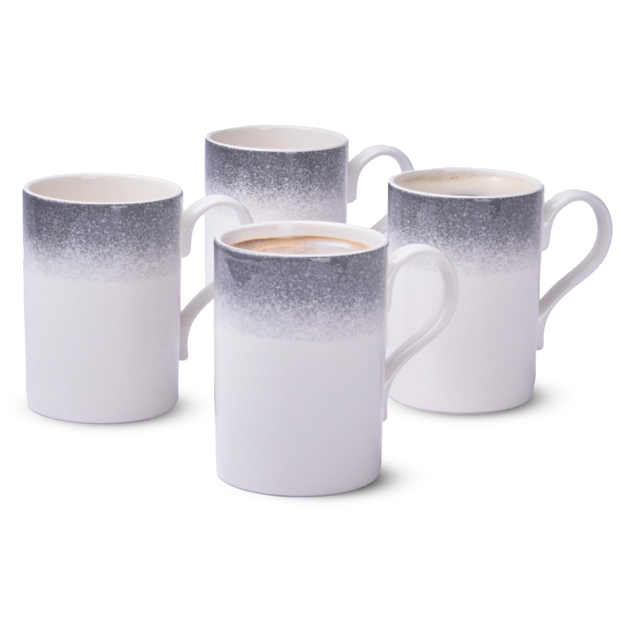 Portmeirion Potters Mist Breakfast Mugs, 9 Oz  Grey, Set of 4