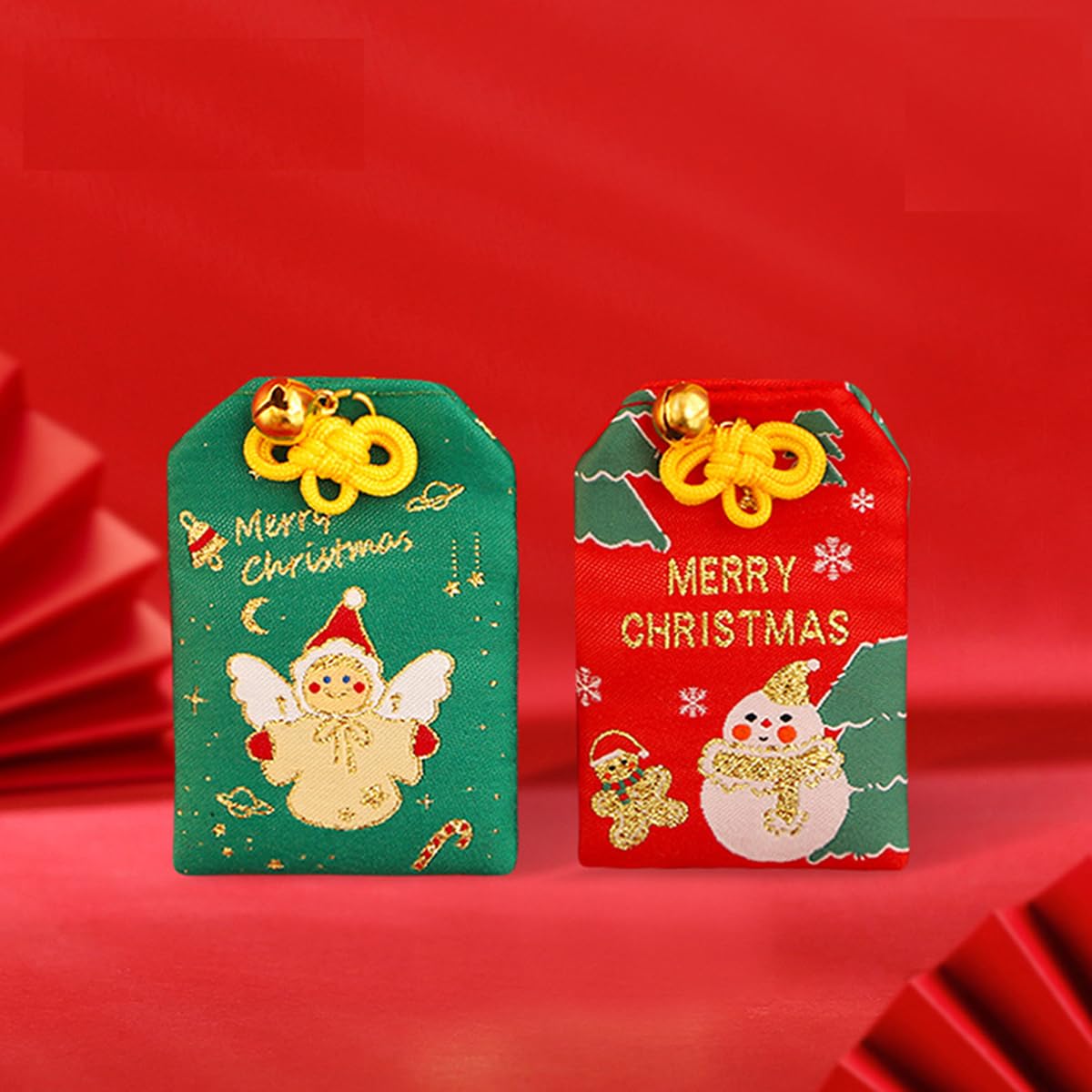 Japanese Omamori Christmas Elements Santa Claus Little Angels/Snowman Blessing Bag for Good Luck Christmastree Hanging Decoratio