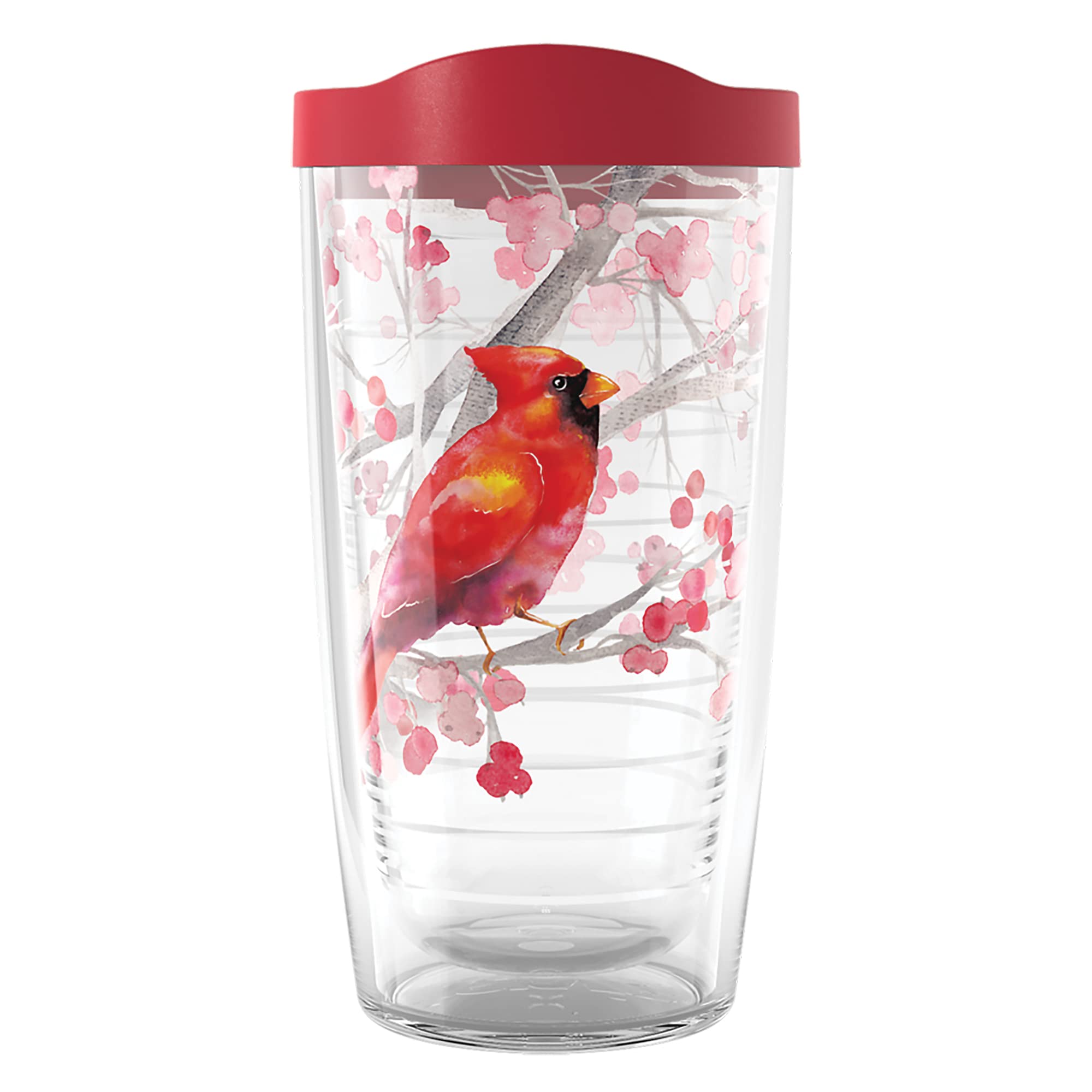 Tervis Christmas Holiday Cardinal and Berry Branches Made in USA Double Walled Insulated Tumbler Travel Cup Keeps Drinks Cold & 