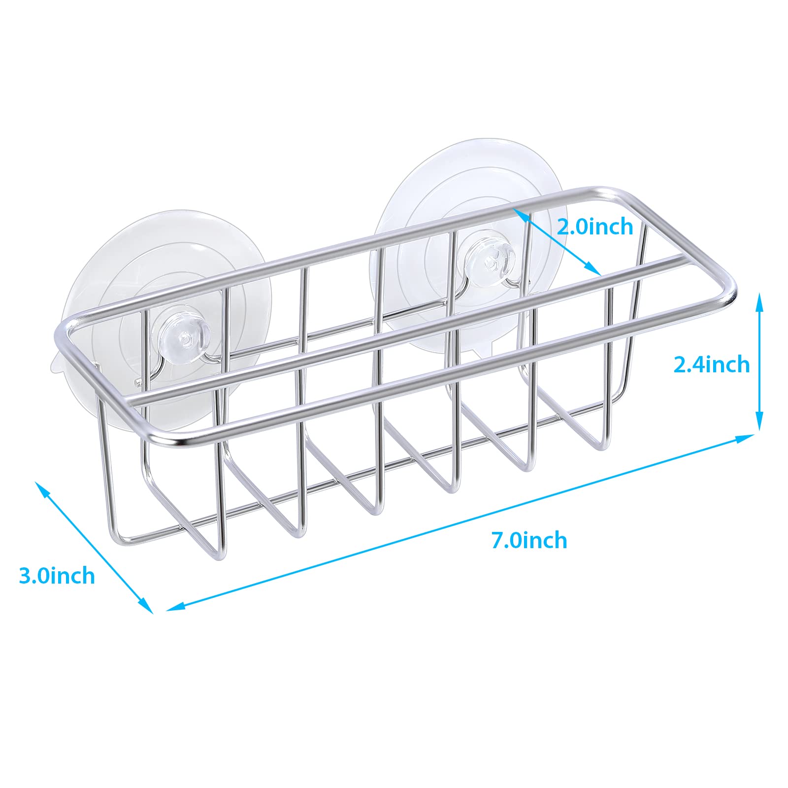 Sink Caddy Sponge Holder For Kitchen Sink Dish Cloth Hanger 2 Suspension Options(Suction Cups And Adhesive Hook), Sus304 Stainle