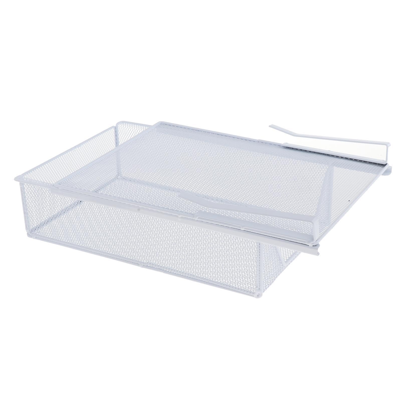 Merishopp Under Shelf Wire Basket Space Saving Multipurpose For Kitchen Office Bedroom White