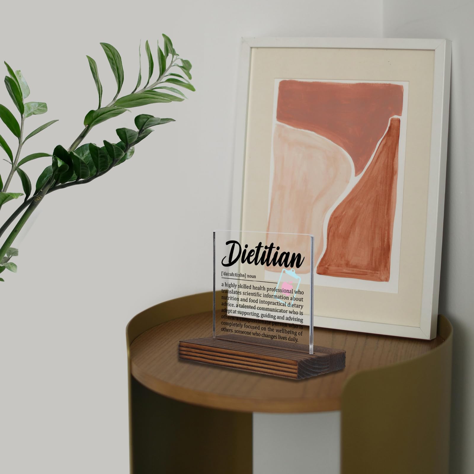 Dietitian Desk Sign Gift for Nutritionists, Thank You Appreciation Plaque for Registered Dietitian Office Decor, Nutritional Cou