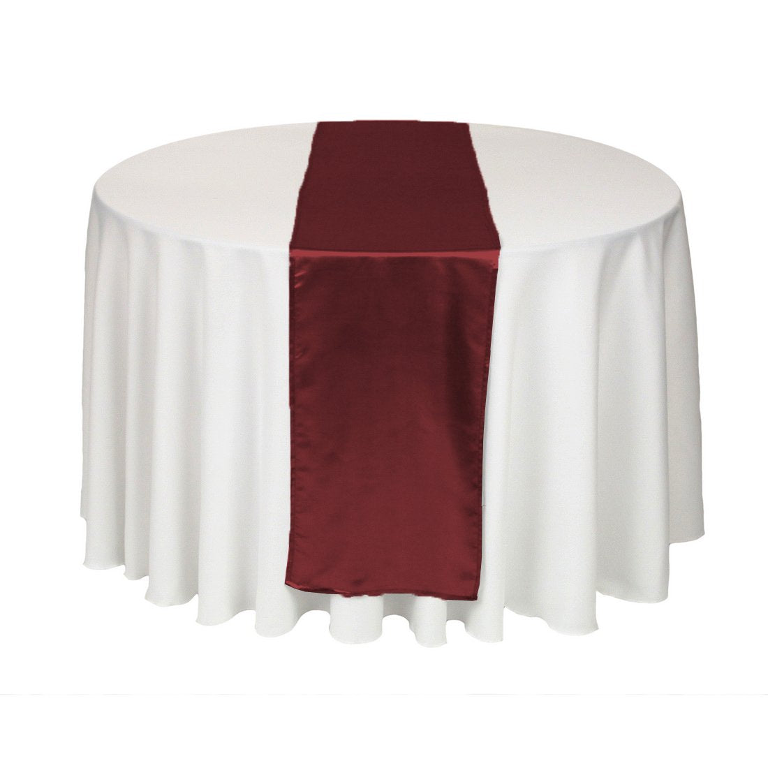 LinenTablecloth 14 x 108-Inch Satin Table Runner Burgundy