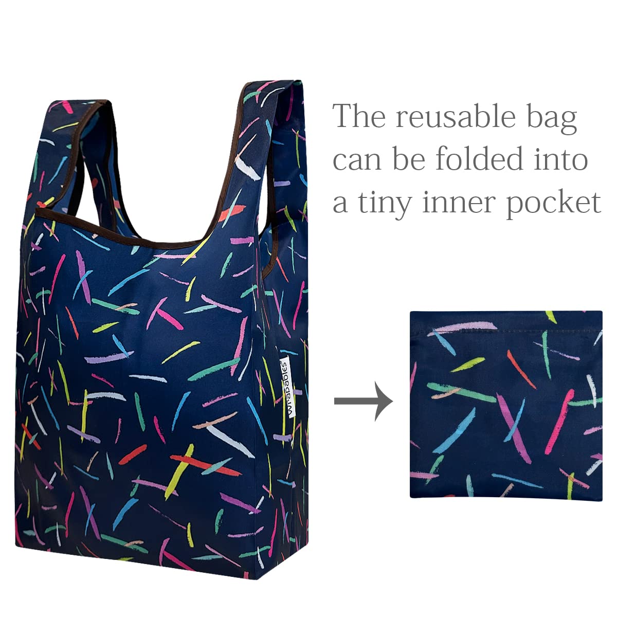 Wrapables Jolibag Collection Reusable Shopping Bag (Set Of 2), Confetti