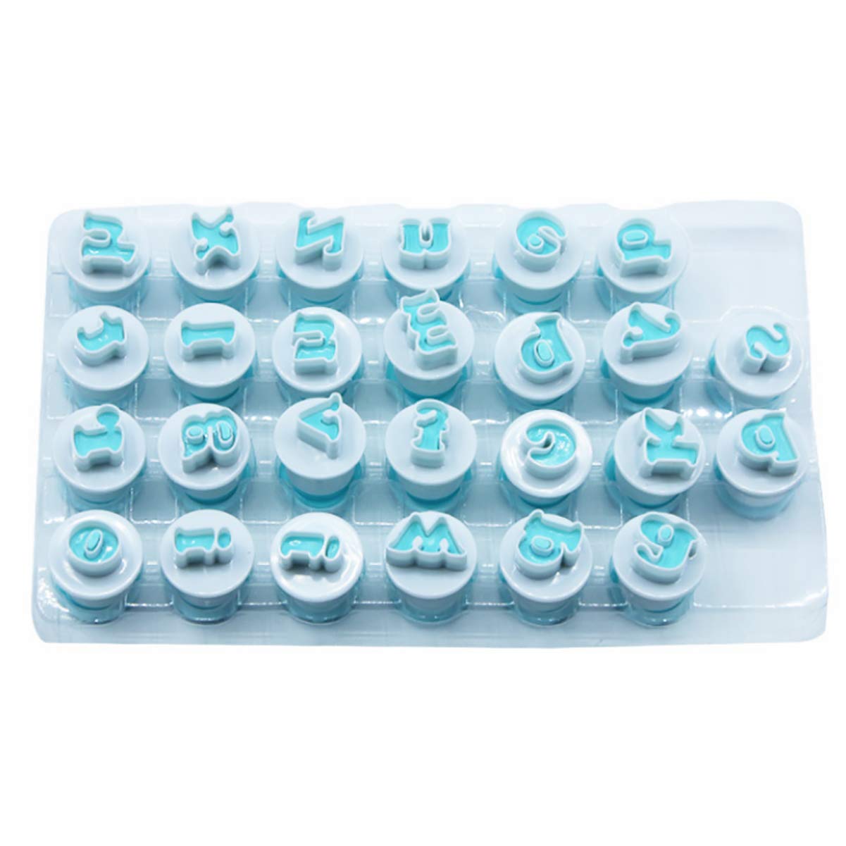 Alphabet Letters Molds, 26Pcs Plunger Cutters, Lower-Case Fondant Letter Cutters, Fondant Cake Biscuit Mold, Cake Decorating Too