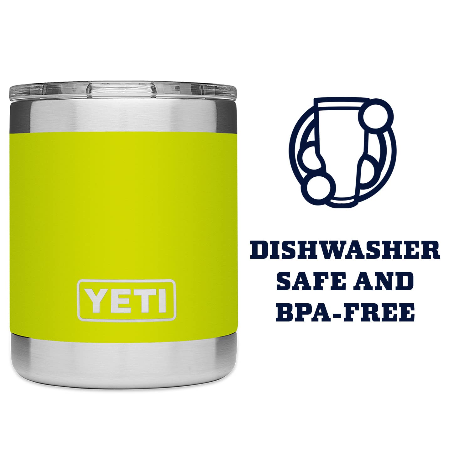 Yeti Rambler 10 Oz Lowball, Vacuum Insulated, Stainless Steel With Magslider Lid, Chartreuse