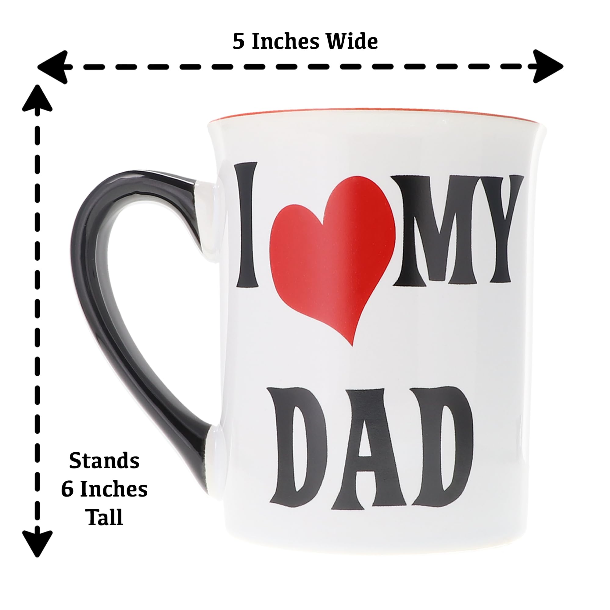 Cottage Creek I Love My Dad Mug, 16 Oz Gift Boxed Ceramic Dad Coffee Cup, Coffee Mugs For Daddy, Gifts For Dad From Daughter, So