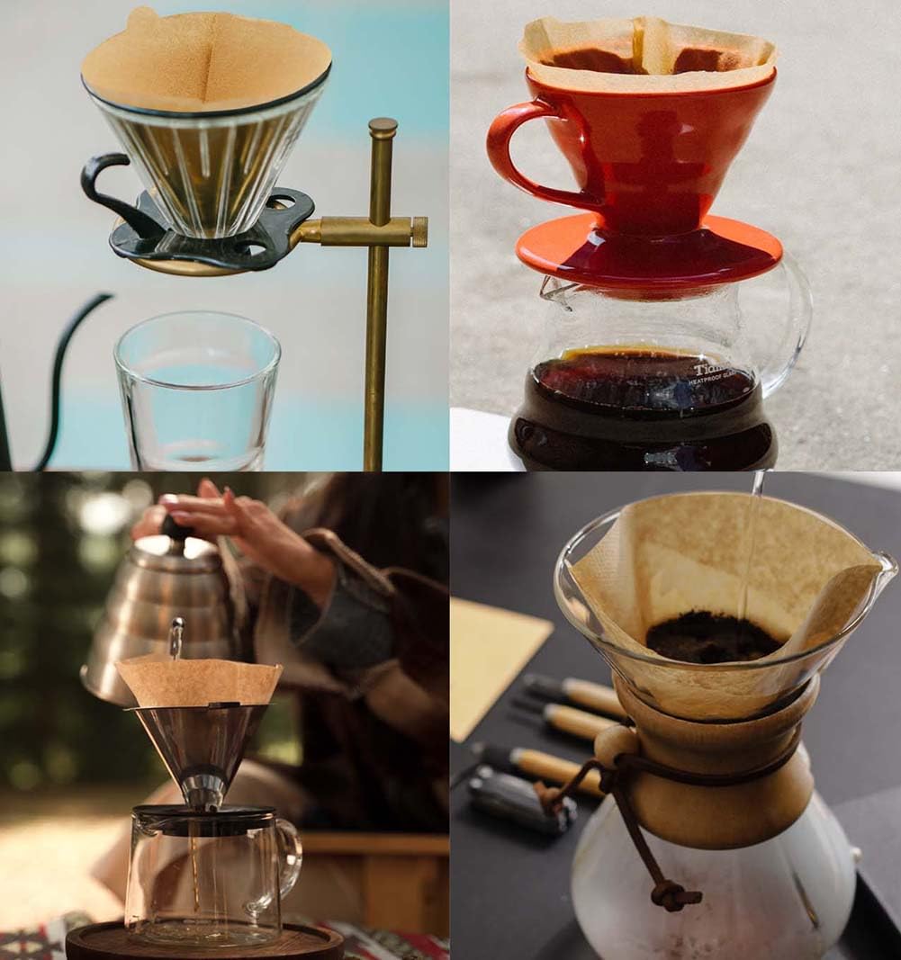 Cone Coffee Filters Size 02, 200 Count 1-4 Cups Unbleached Natural Brown V02 Disposable Coffee Filter Paper, Compatible With V60