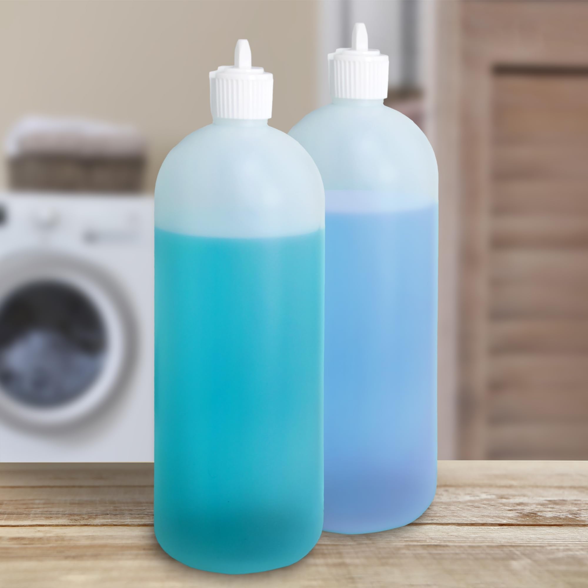 Cornucopia Brands 32-Ounce Flip Top Plastic Squeeze Bottles (4-Pack); Spout Style Tops  Natural Color