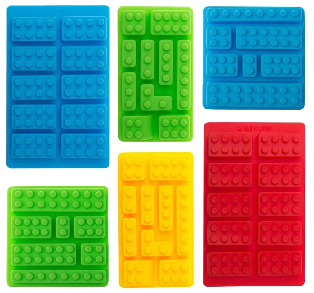 Tyh Supplies Block Mold Silicone Ice Tray | 6 Pack - 54 Blocks | Chocolate Brick Mold Trays For Candy, Ice,Gummies, And Baking