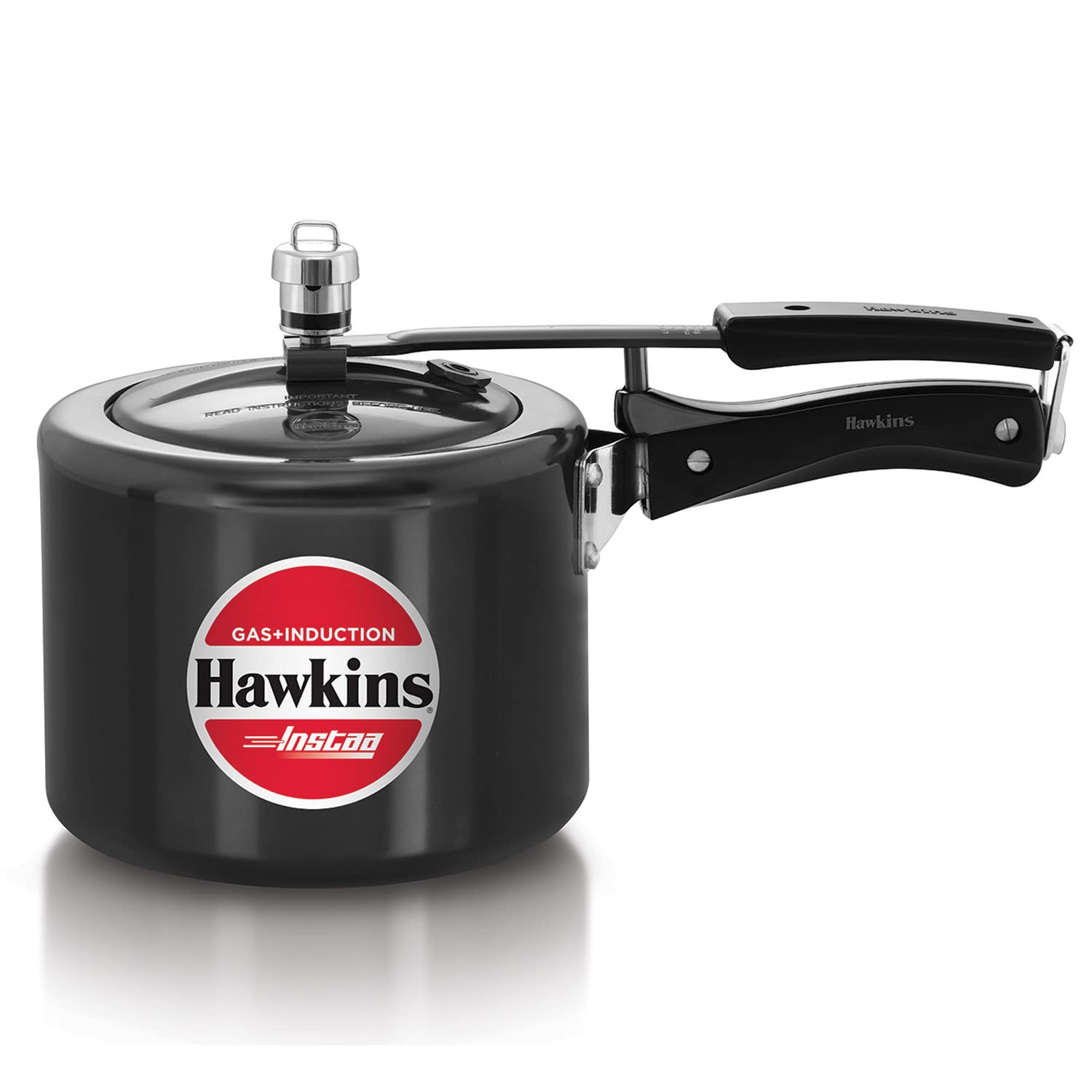 Hawkins 3 Litre Instaa Pressure Cooker, Induction Inner Lid Cooker, Tall Body Hard Anodised Cooker, Black (Iih3T)