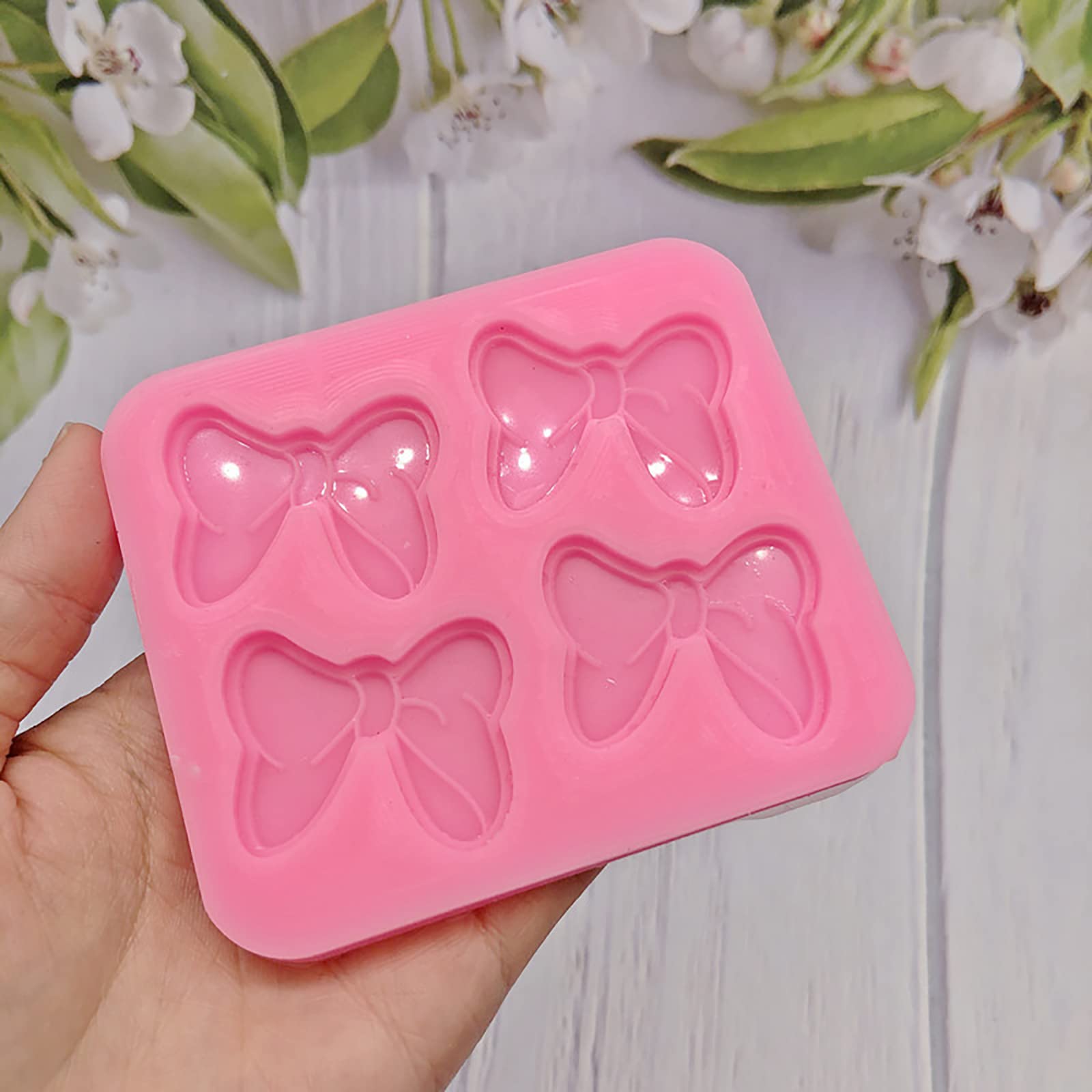 2Pcs Mouse Bows Silicone Molds For Cake Cupcake Decoration, Bowknot Cartoon Butterfly Tie Fondant Mold For Diy Candy Chocolate P