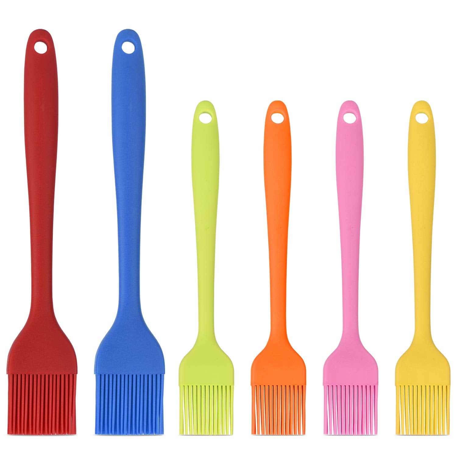 Hhyn Silicone Basting Brush Set 6 Pack Heat Resistant Pastry Brushes Spread Oil Butter Sauce For Bbq Grill Barbeque Kitchen Baki