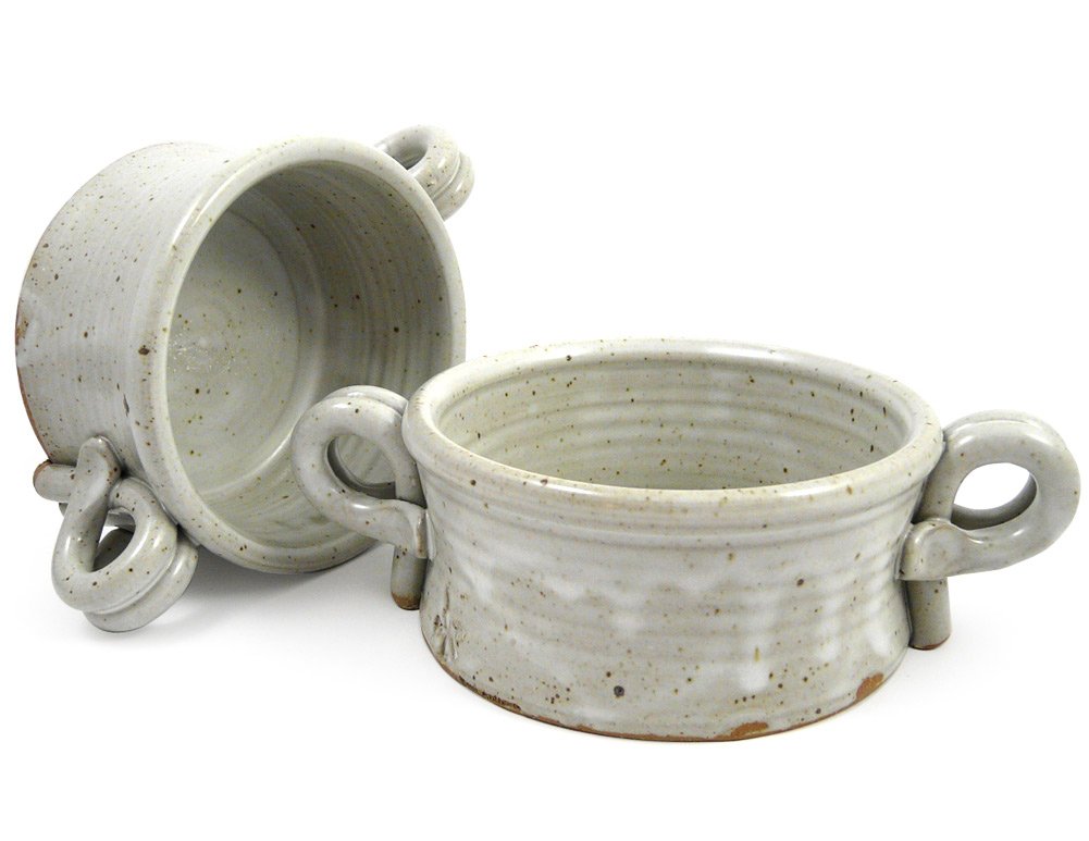 American Made Stoneware Bistro Bowl For Soup, Rice, Or Pasta; Set Of 2, 16-Oz (White)