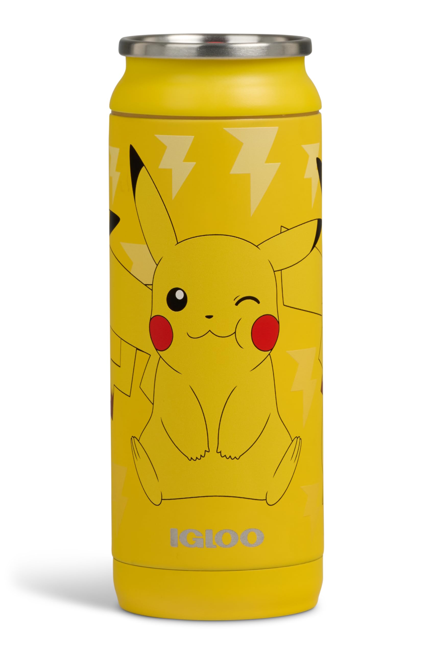 Igloo Pokmon Pikachu 16 Oz Stainless Steel Can Tumbler | Insulated Bottle | Pikachu Yellow