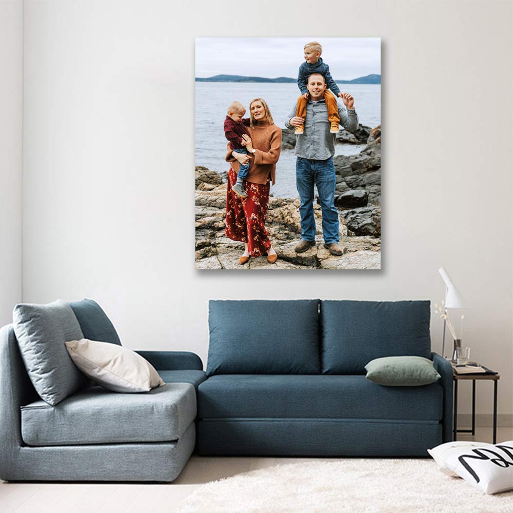 H5Print Custom Canvas Prints Personalized Wall Art With Your Family Photos/Pictures Digitally Printed - 20X16Inches