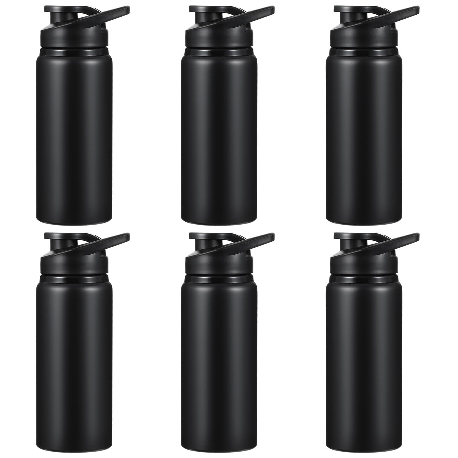 mekueeex 6 Pieces Aluminum Water Bottle 20 oz Leak Proof Lightweight Aluminum Bike Sports Bottle Bulk with Buckle and Twist Cap 