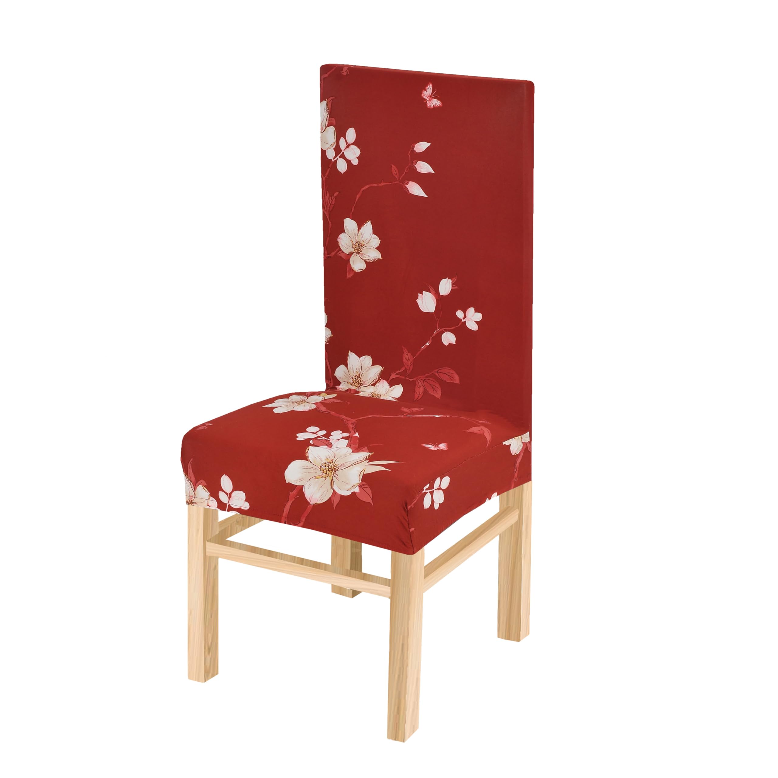 Yellow Weaves Elastic Stretchable Dining Chair Cover, Removable Washable Elastic Floral Printed Dining Chair Covers (1 Piece, Re