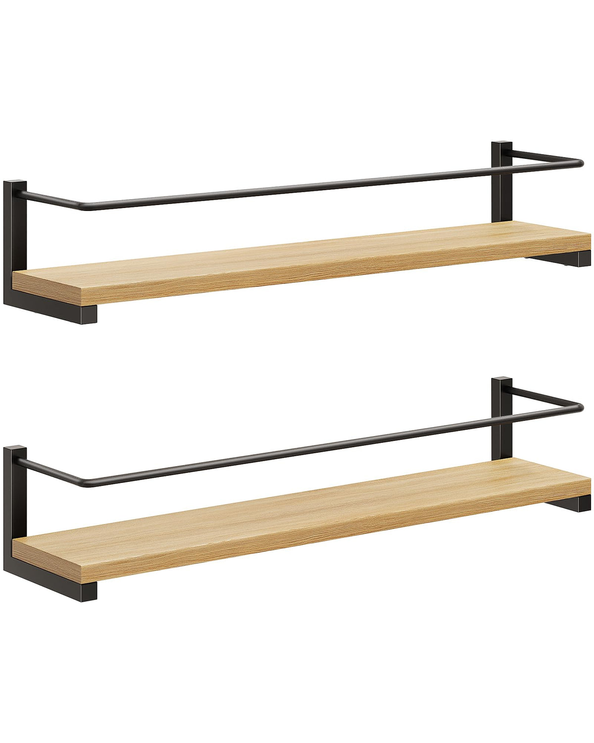 OROPY Spice Rack Wall Mounted, Rustic Wood Hanging Rack for Over The Stove, Kitchen Wall, 2 Pack