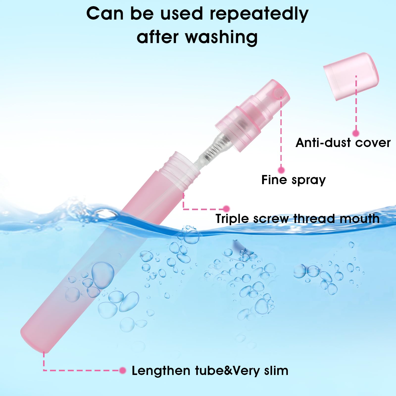 Cobee Mini Portable Spray Bottles, Refillable Perfume Bottles Travel Size Small Sample Empty Bottle Containers Travel Outings Sp