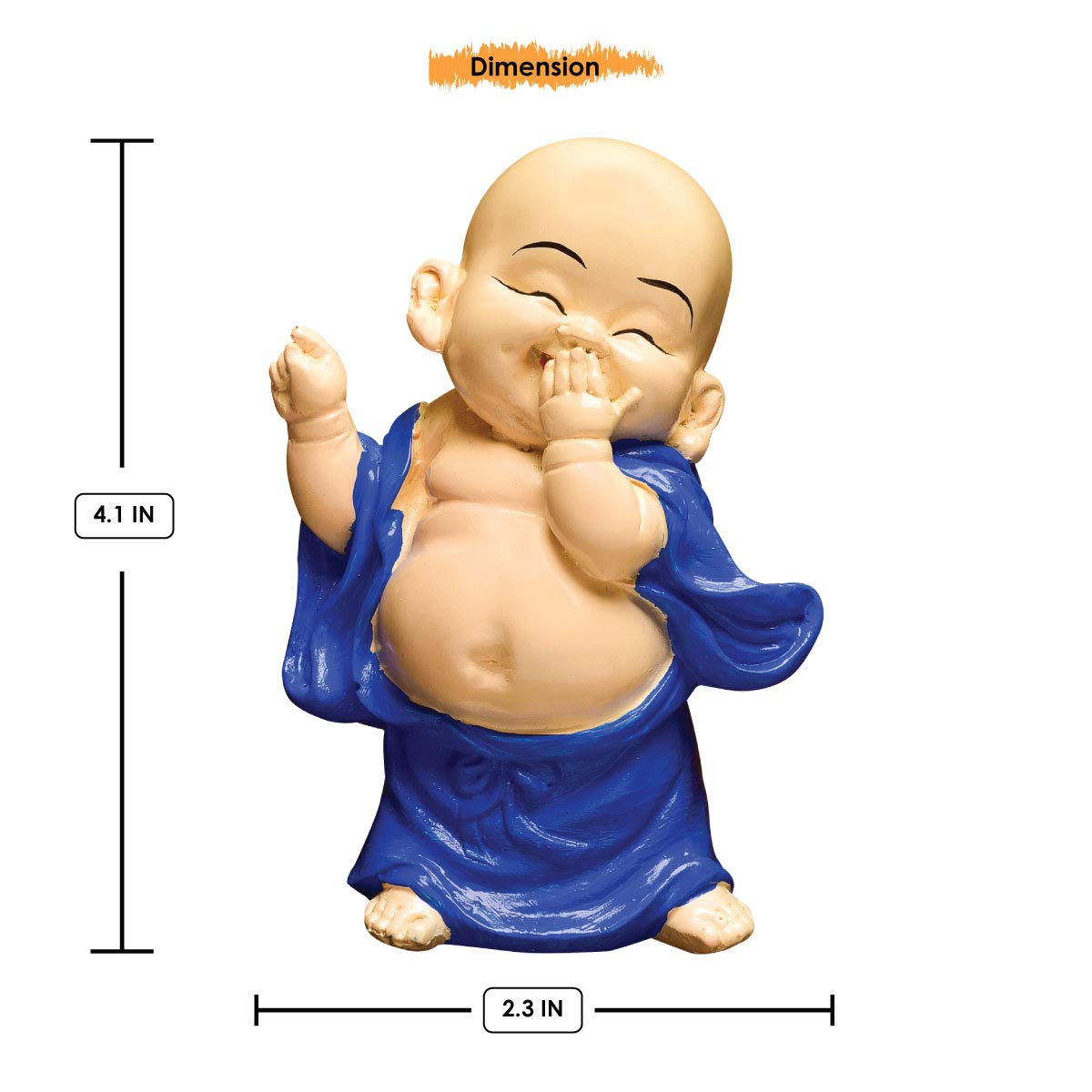 Karigaari India Handcrafted Set of 3 Resine Little Sitting & Dancing Buddha Showpiece | Buddha Idols for Home Decor