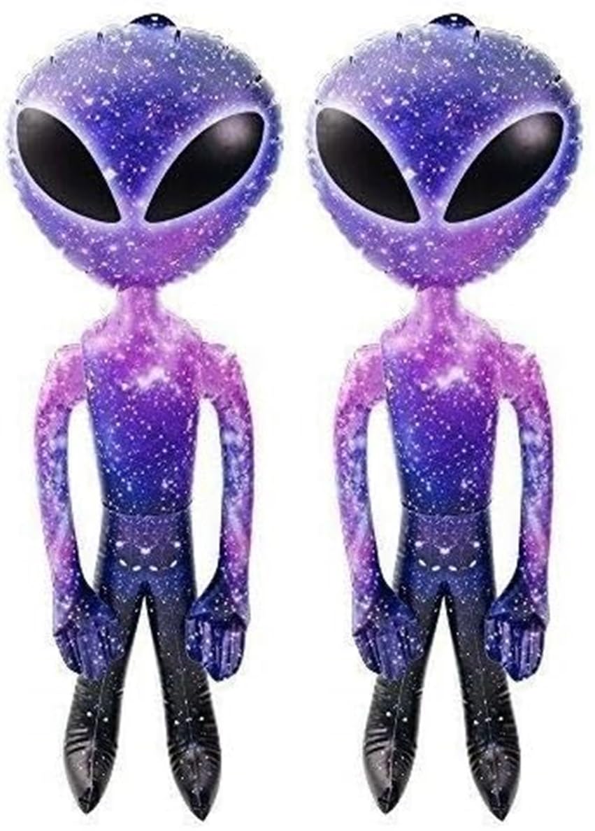 Galaxy Space Alien Inflate | 3 Feet | 2 Pc Set | UFO Blow Up Decoration Toy