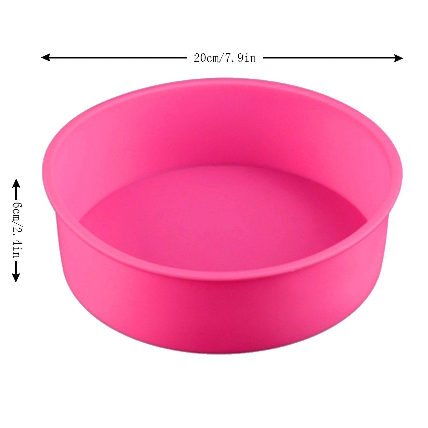 Kootips Baking Silicone 8-Inch Round Cake Pan Baking Mold, Bpa Free, Non-Stick European-Grade Silicone, 2.36-Inches Deep