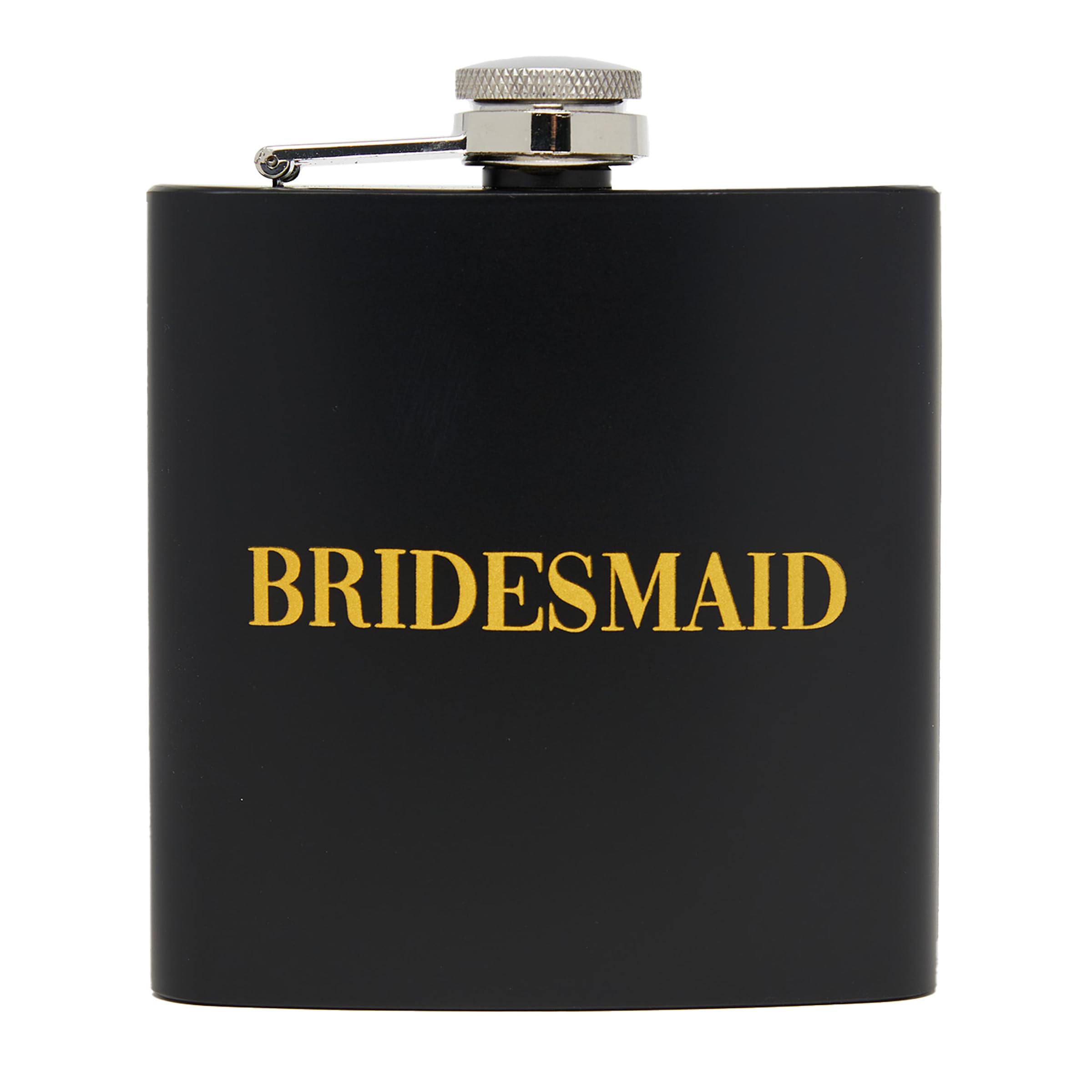 Stainless Steel Flask - Bridesmaid (Black/Gold)