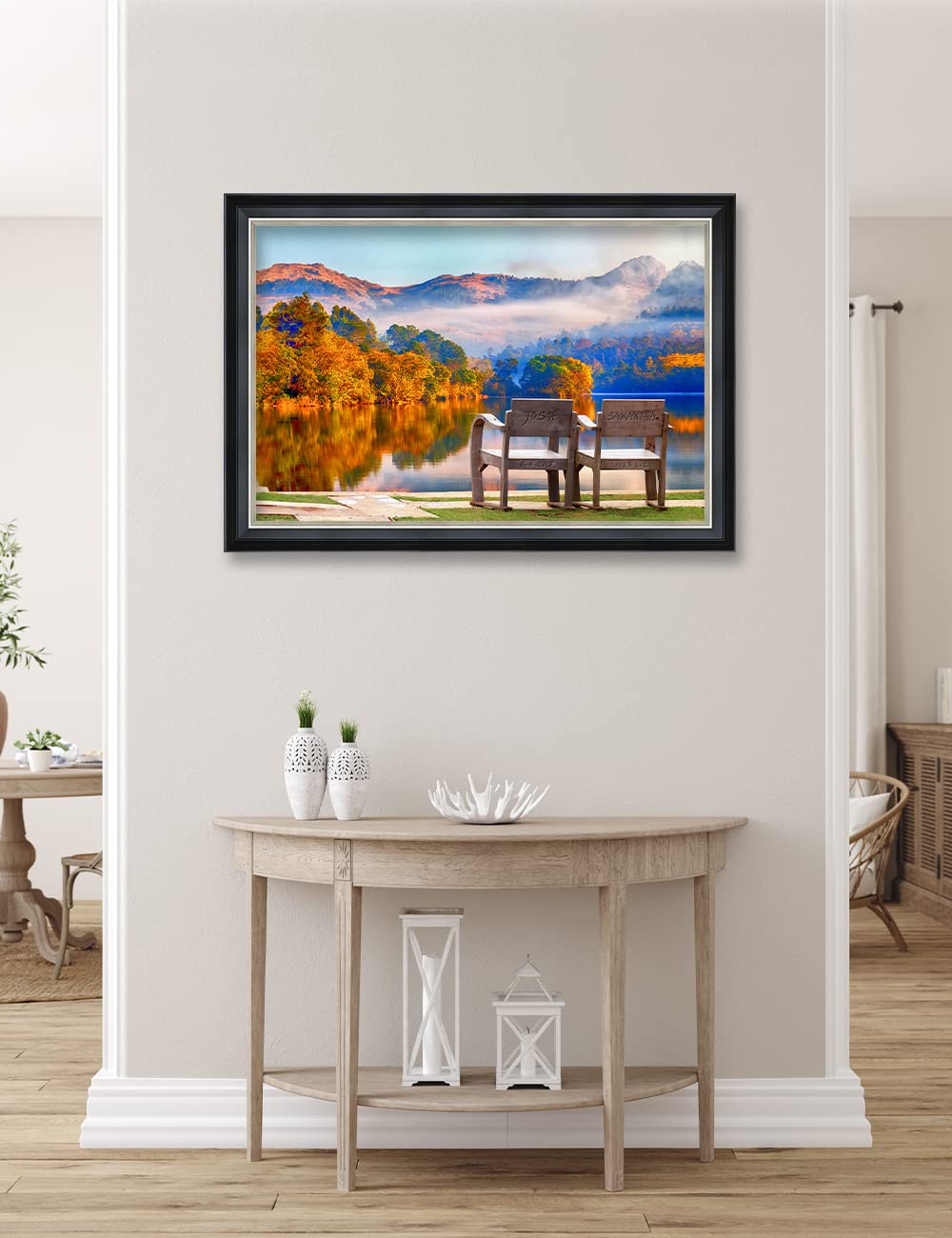 Ipic - Grow Old Together, Personalized Ideal Gift Custom Framed Wall Art With Names And Date, Giclee Prints With Solid Wood Fram
