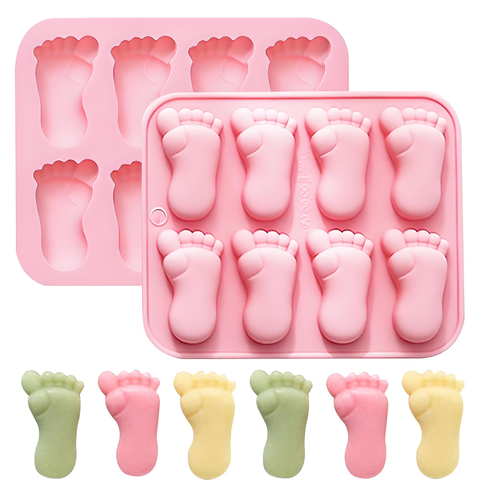 Baby Feet Silicone Chocolate Mold for Candy Soap Set of 2