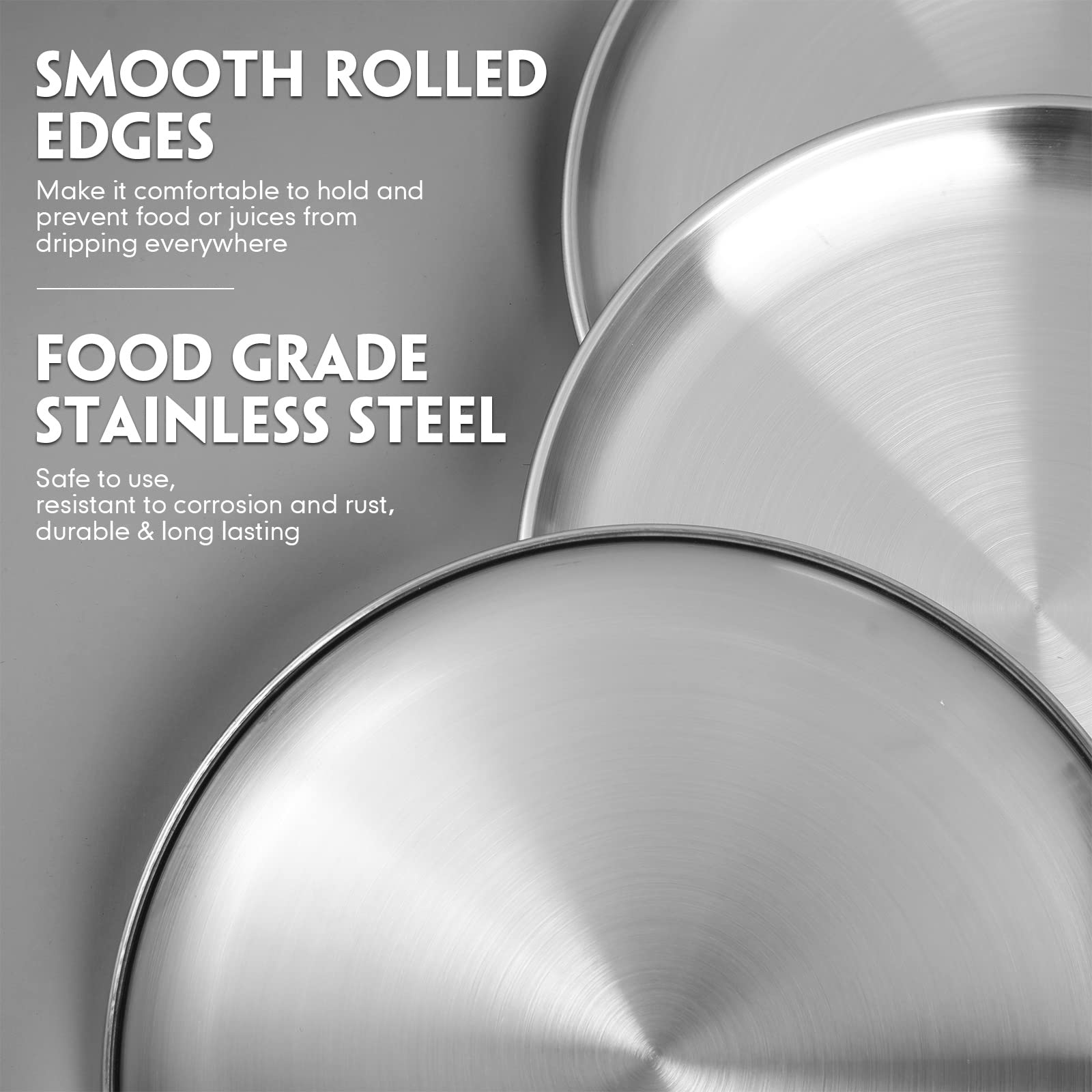 Thenshop 8 Pieces Stainless Steel Round Pizza Pans, 10 Inch, Rust Free, Reusable, Easy To Clean, Suitable For Baking, Serving, A