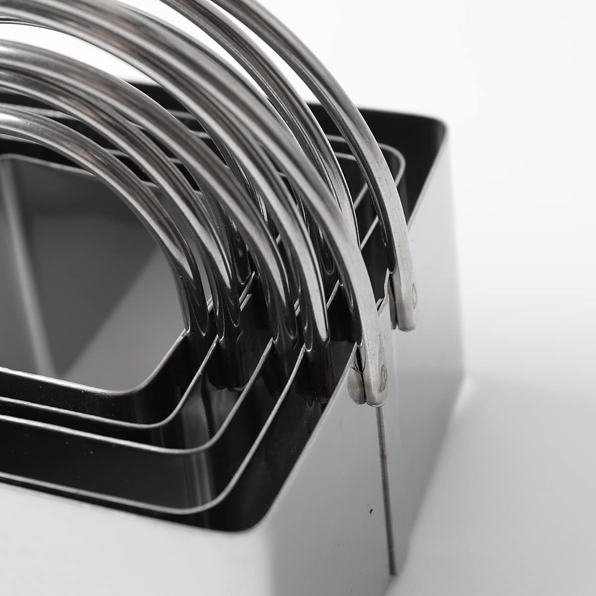 Cookie Cutters Set Of 10, 5 Sizes Round And 5 Sizes Square Stainless Steel Biscuit Cutters With Handles