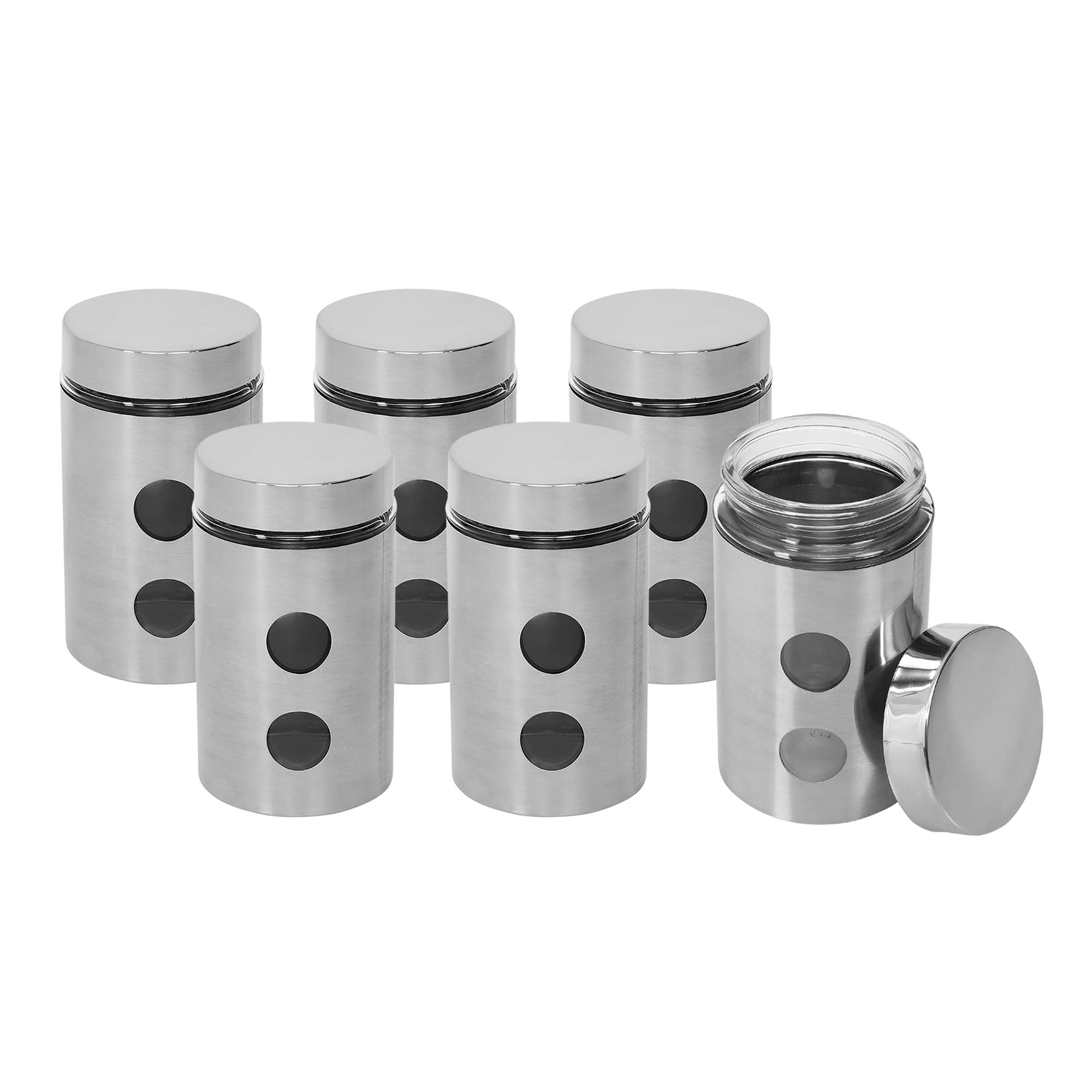 Cutting Edge 1200 Ml Steel Jacketed Oval Drip Window Glass Jar (Set Of 6)