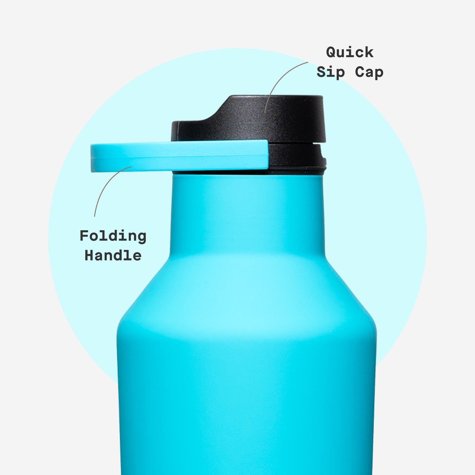 Corkcicle Sport Canteen - Keeps Drinks Cold 25 Hours - Stainless Steel Water Bottle - Triple-Insulated - Spill-Proof - Summer Dr