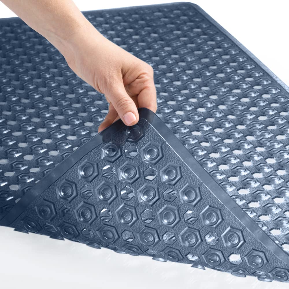 Gorilla Grip Patented Shower And Bath Mat, 35X16, Machine Washable Bathtub Mats, Extra Large Bathmat, Drain Holes And Suction Cu