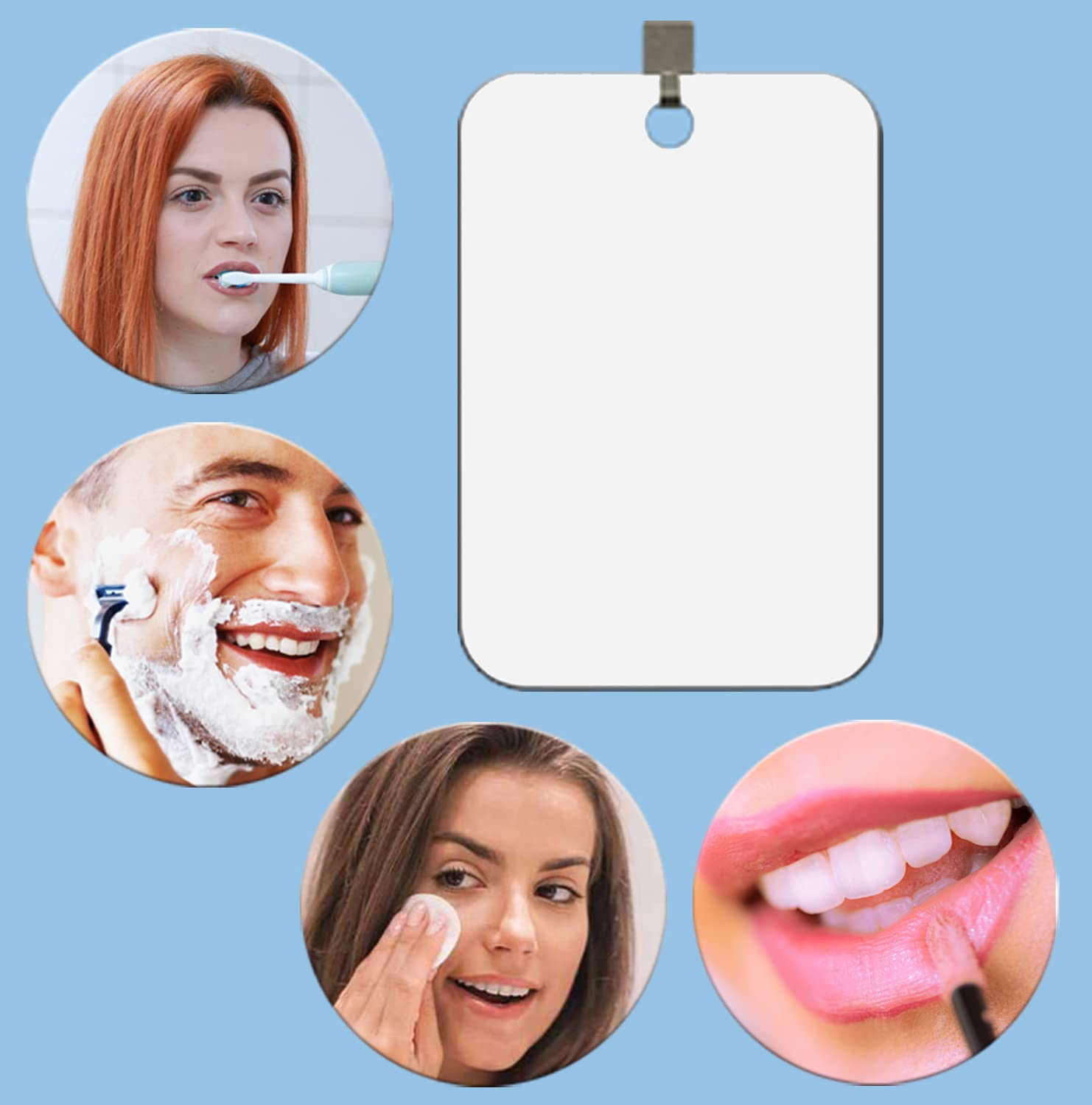 Shower Mirror Shaving Mirror Acrylic Mirror Small Mirror Travel Makeup Mirrors Bathroom Mirror Wall Hanging Plastic Mirror For W