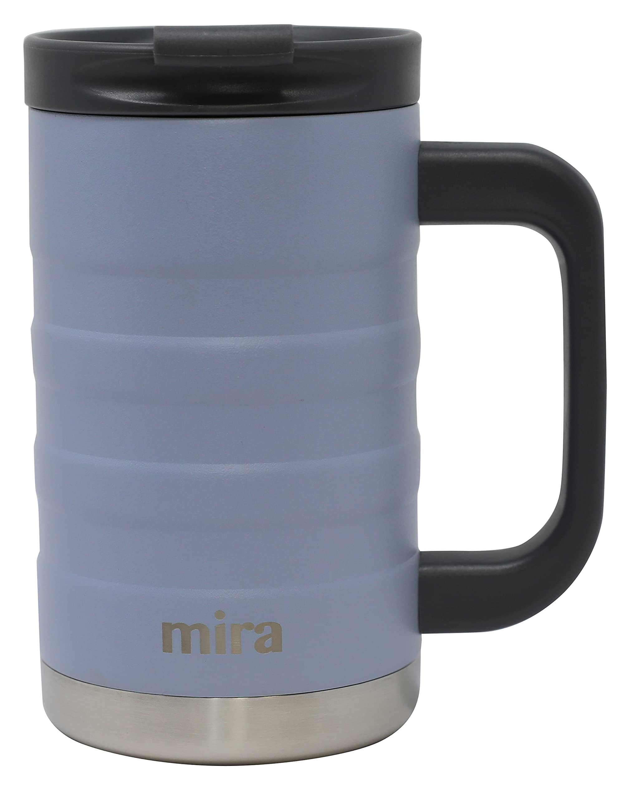 MIRA 14 oz Insulated Coffee Mug with Handle  Stainless Steel Thermo with Secure Lid  Hot & Cold Cup  Olympic