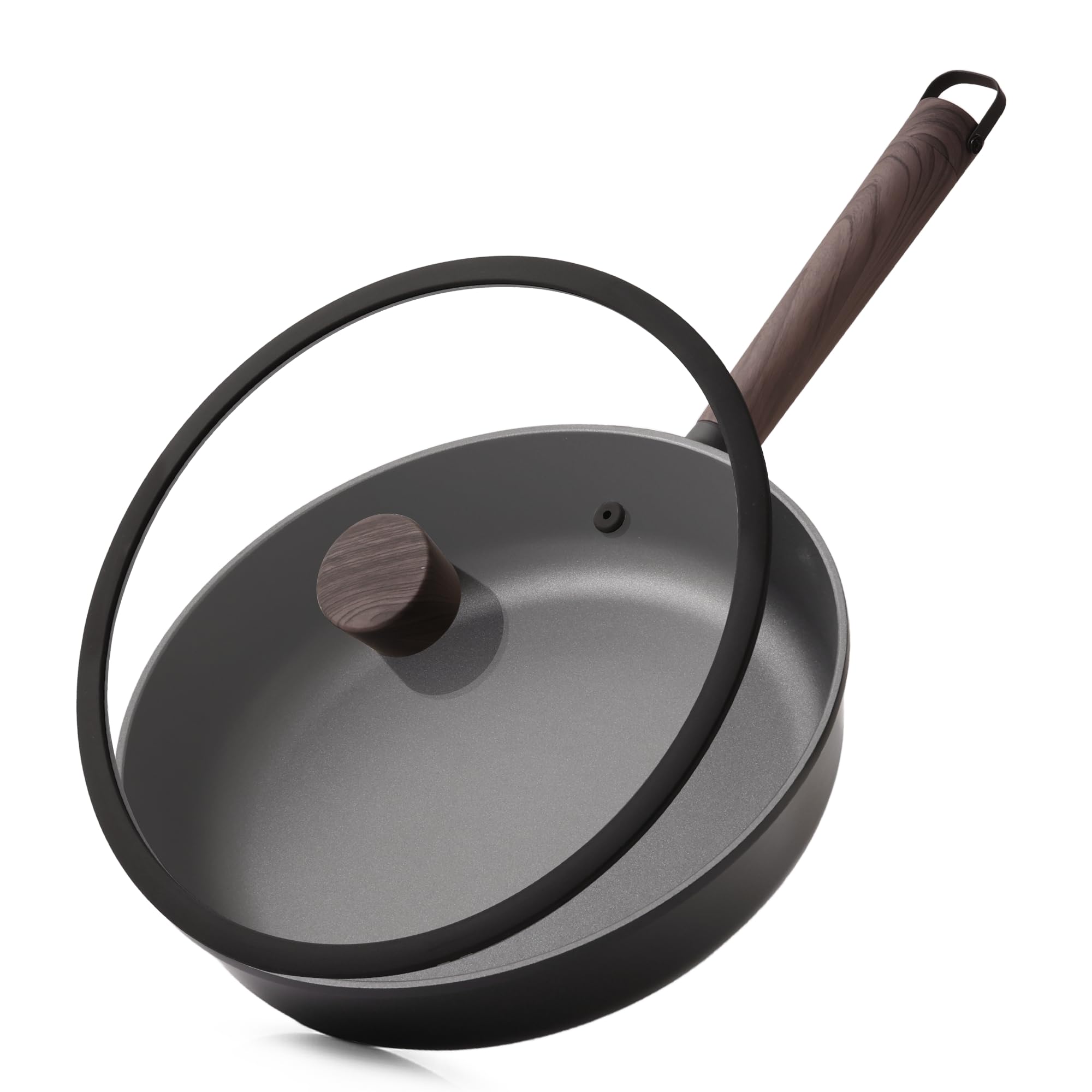 SENSARTE Non Stick Frying Pan, 9.5 Inch Non Toxic Skillet with Lid,