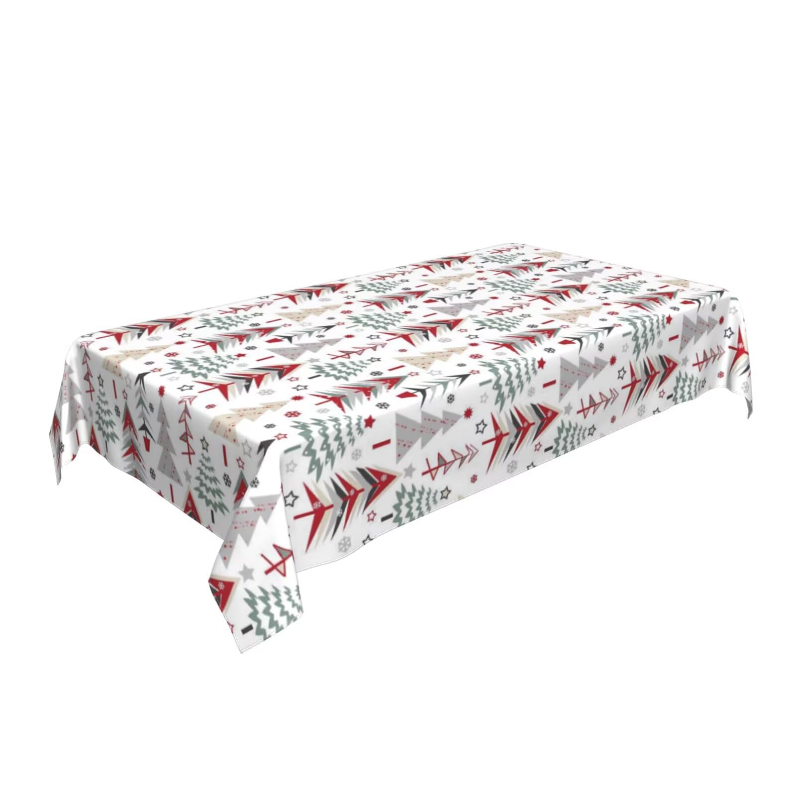 BETGINY Merry Christmas Tablecloth 60 x 104 Inch Rectangle Colorful Christmas Trees Table Cloth Washable Holiday Winter Table Co