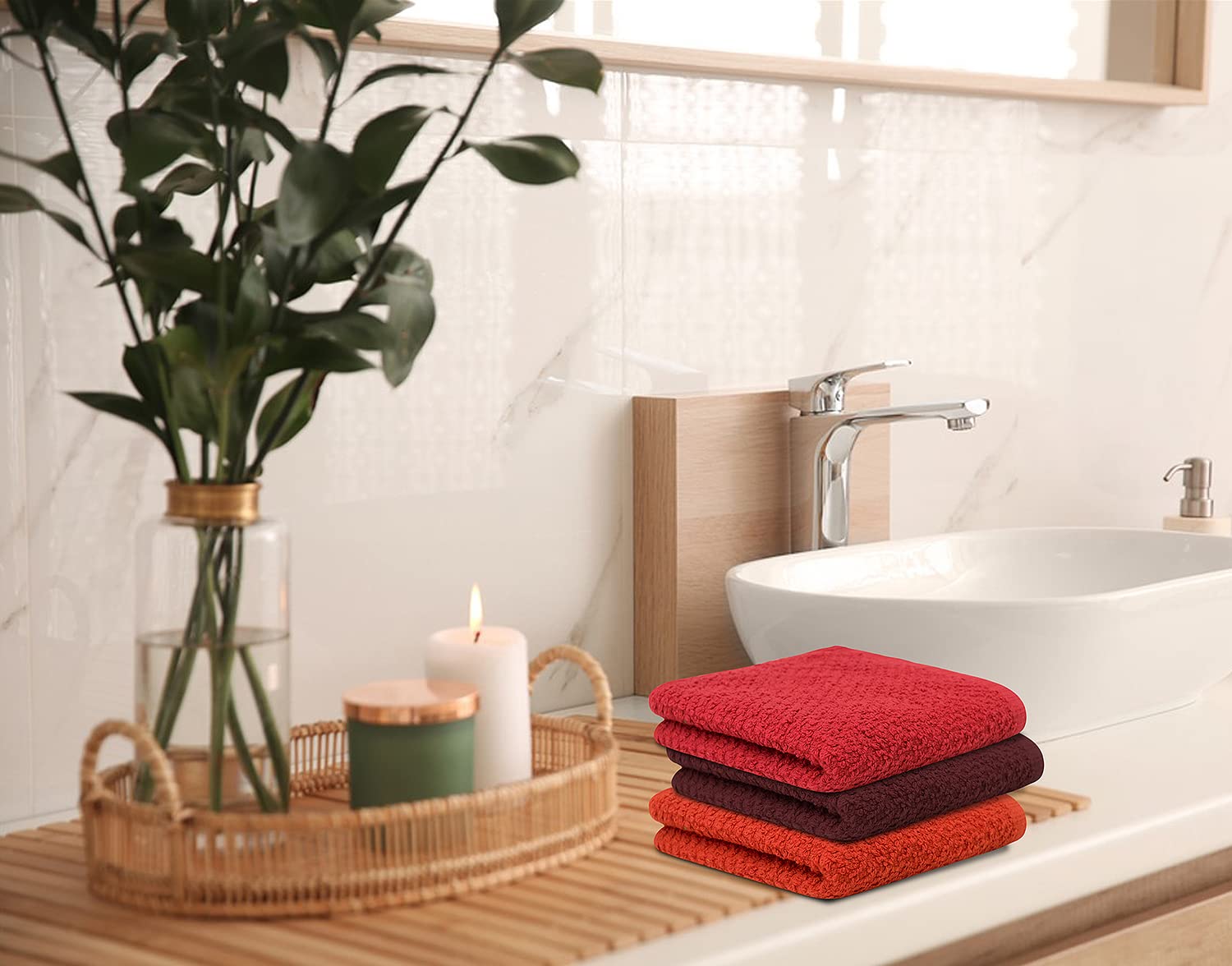 Tukasa Linens 16 Pack Cotton Washcloths For Body And Face, 12X12 Inches, Pack Of 16, Multipurpose And Lightweight Wash Clothes F