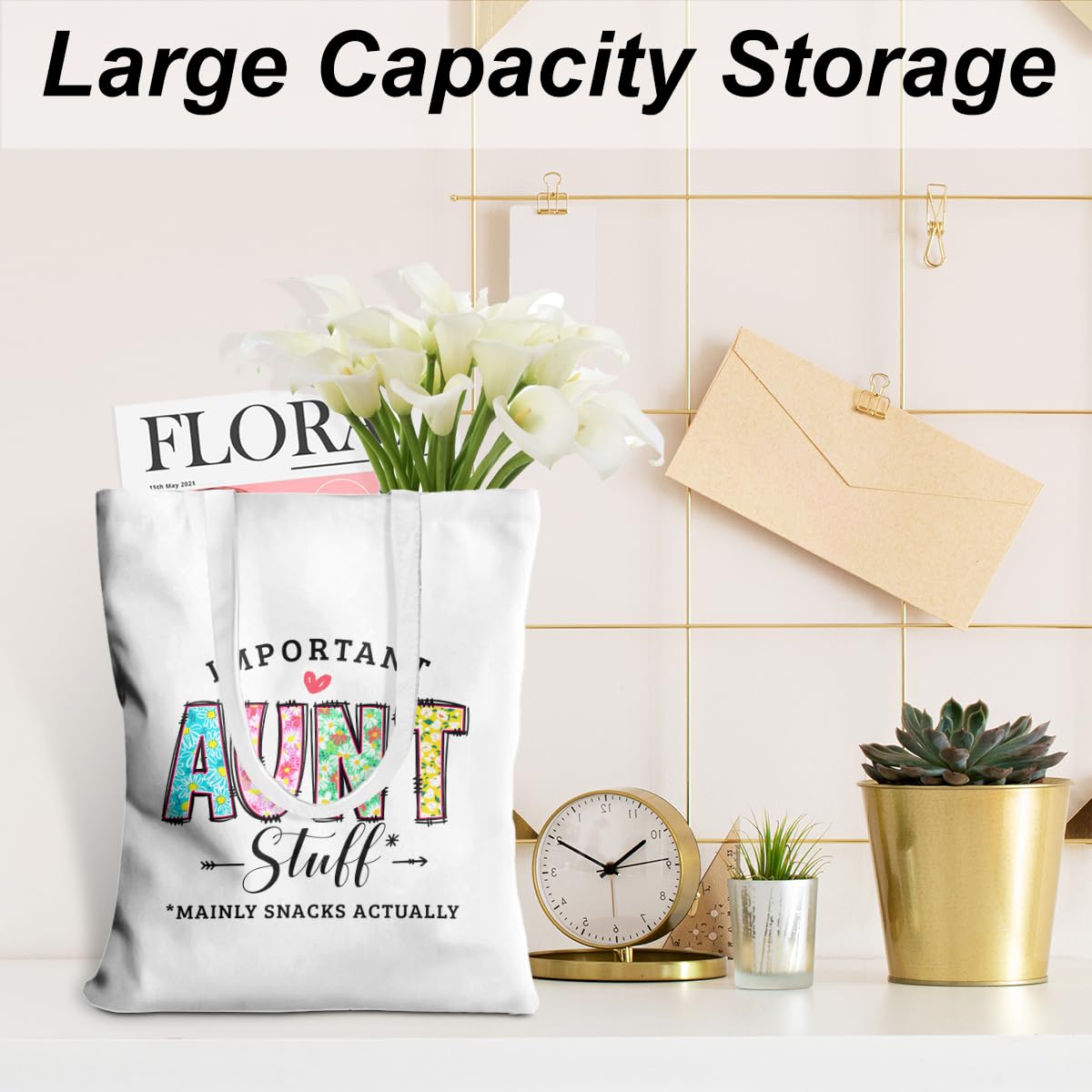 Aunt Gifts Auntie Gift Ideas Aunt Tote Bag From Niece Beach Bag Book Shopping Reusable Grocery Bags For Women Female Friend Aunt