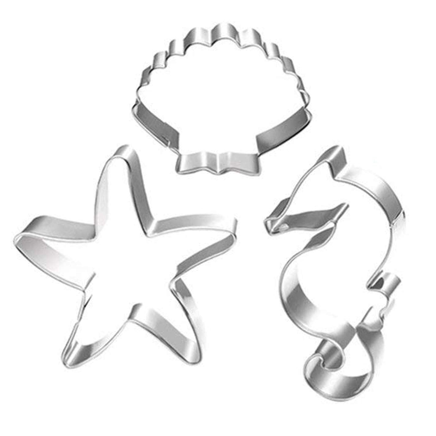 Wotoy Ocean Theme 3 Pieces Set Biscuit Cookie Cutter - Stianless Steel