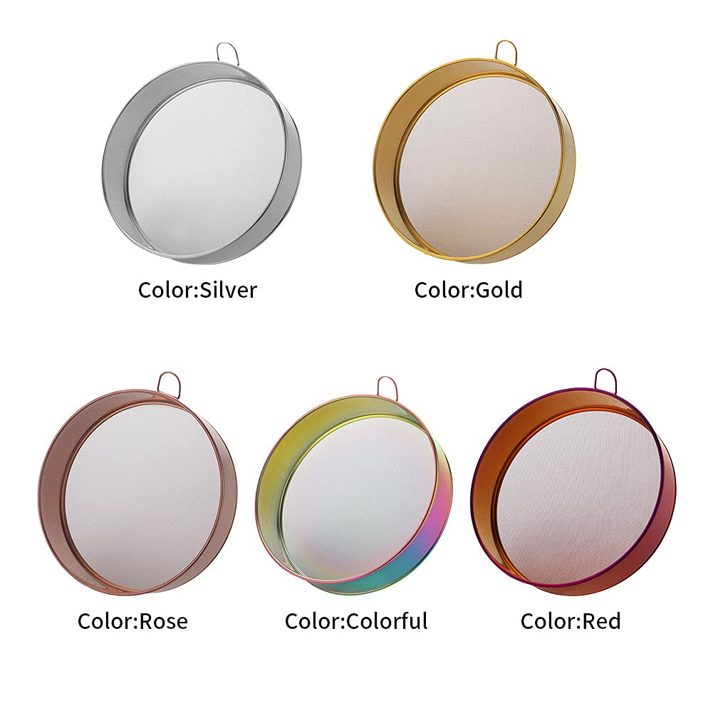 Flour Sieve, Sieve Fine Mesh Kitchen Home Stainless Steel With 80 Mesh Flour Sieve Durable Professional Round(Silver)