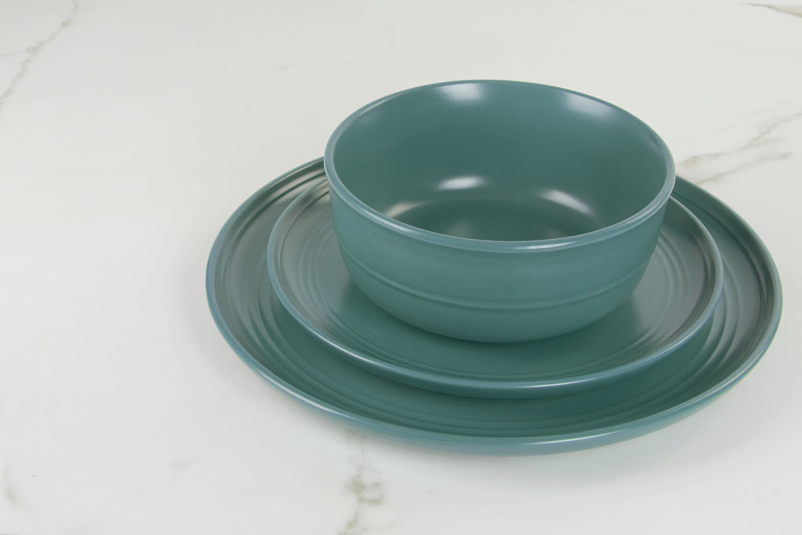 Double Line 6.25''/24 Oz Cereal Bowl, Set Of 6, Emerald Green