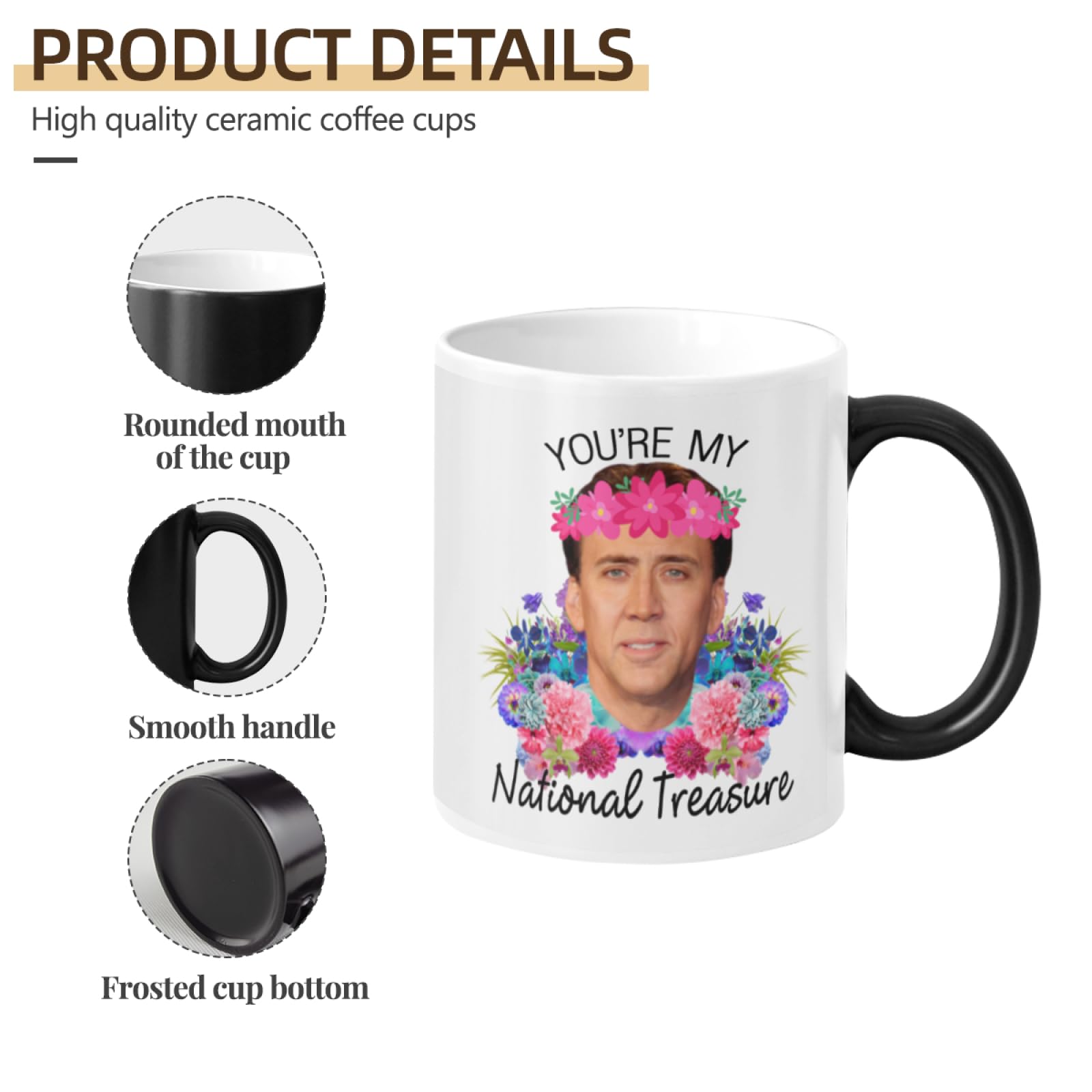 SCSF Youre My National Treasure Morphing Coffee Mugs Heat Reveal Color Change Mug Christmas Mug For Men11 Ounces