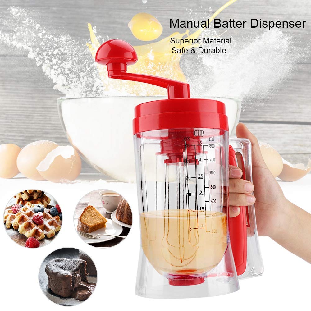 Diydeg Pancake Cupcake Batter Mixer, Manual Batter Dispenser Blender For Baking Tool For Making Cakes Waffles, Batters