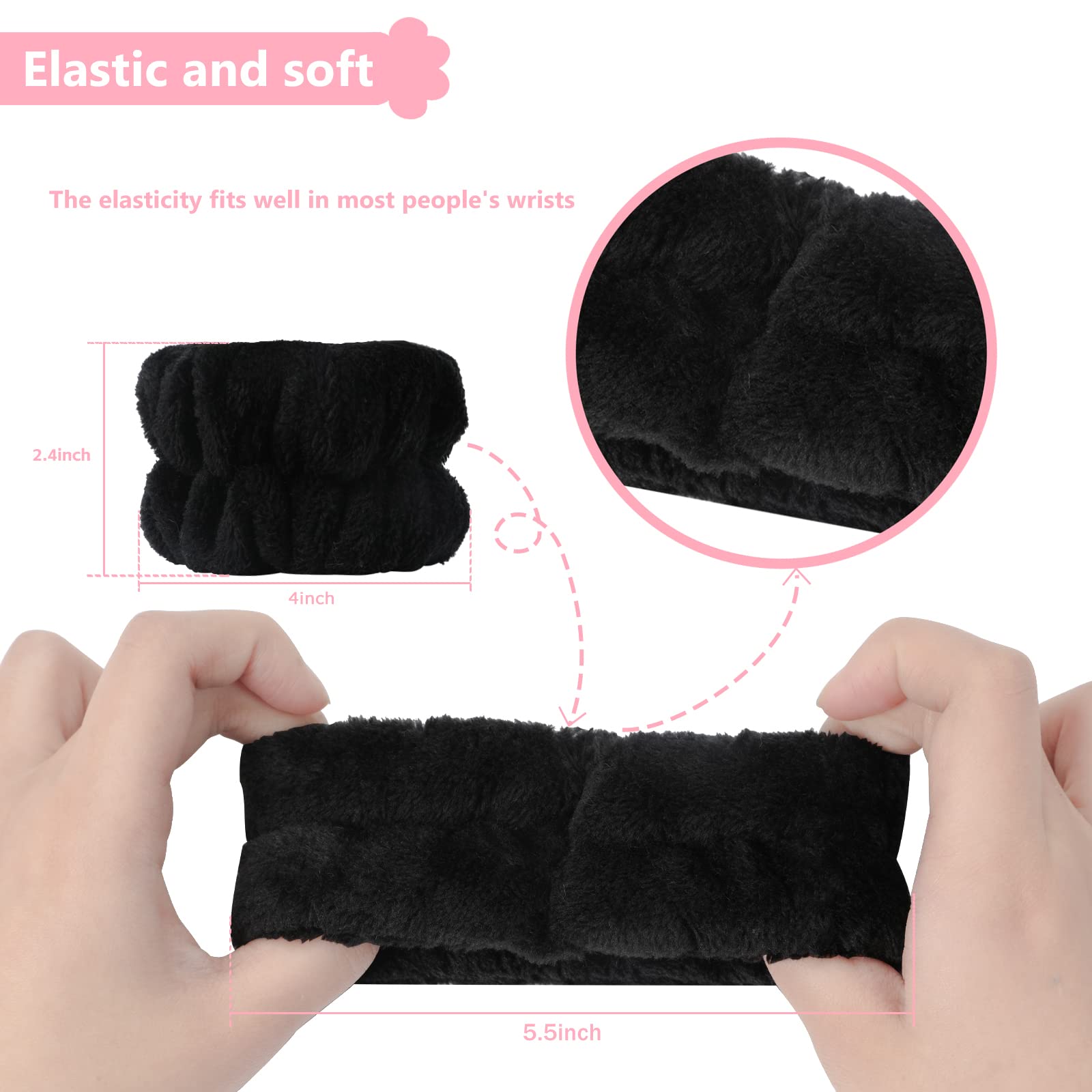 Taocar 2Pcs Wrist Bands For Washing Face, Face Washing Wristbands, Arm Wrist Towels For Washing Face, Spa Face Wash Wristbands,