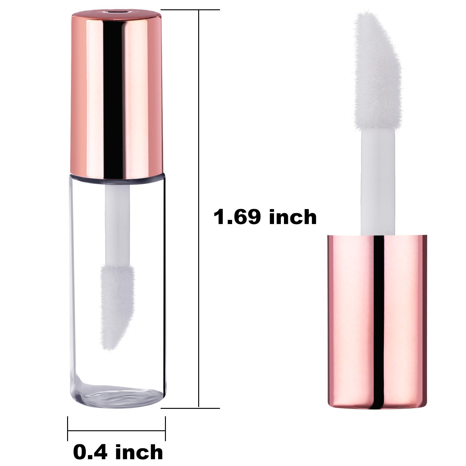 25 Pack Empty Lip Gloss Tubes Containers, Clear Mini Refillable Lip Balm Bottles With Rubber Inserts And Transfer Pipettes For L